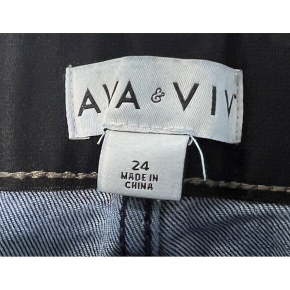 AVA & VIV Mid-rise Skinny Jeans Plus Sz 24 Medium Wash - Picture 5 of 8